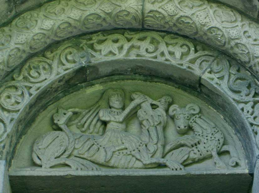 lintel carving, Lund Cathedral, Sweden